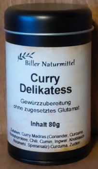 Curry Delikatess, Dose schwarz, 80g