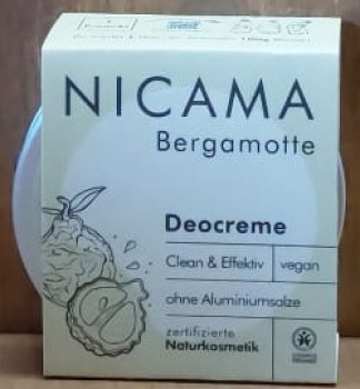 NICAMA Deocreme Bergamotte, 50g