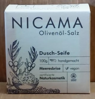 NICAMA Duschseife Olivenöl Salz, 100g