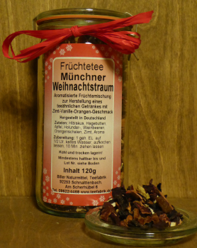 Früchtetee Münchner Weihnachtstraum, 120g im Glas