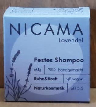 NICAMA Festes Shampoo - Lavendel, 60g