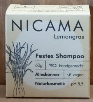 NICAMA Festes Shampoo - Lemongras, 60g