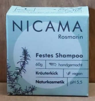 NICAMA Festes Shampoo Rosmarin, 60g