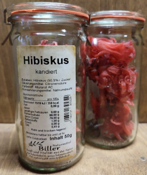 Hibiskus kandiert, Glas 50g