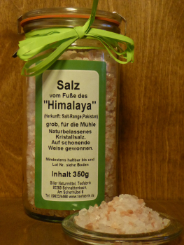 Salz vom Fuße des "Himalaya" grob im Glas, 350g