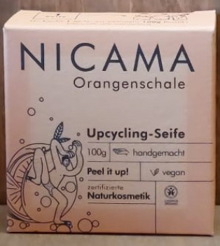 NICAMA Upcyclingseife - Orangenschale, 100g