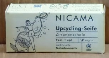 NICAMA Upcyclingseife - Zitronenschale, 25g
