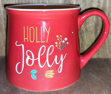 Tasse "Holly jolly" rot