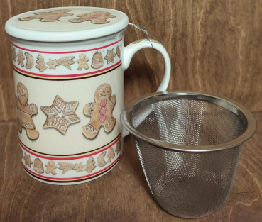 Tasse mit Sieb "Lebkuchenmann"