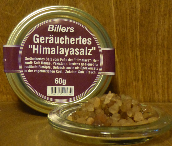 Salz vom Fuße des "Himalaya", geräuchert,  60g Glas