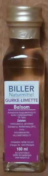 Gurke Limette Balsam, Essig Spezialität, 100ml