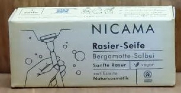 NICAMA Rasierseife - Bergamotte Salbei, 25g