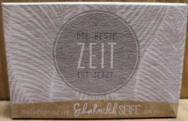 Schafmilchseife "Die beste Zeit ist jetzt", grau, 100g