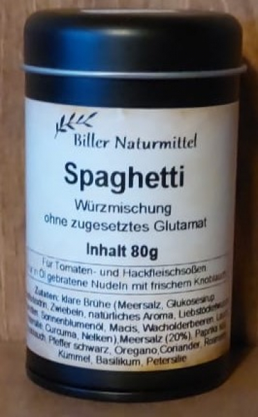 Spaghetti, Dose schwarz, 80g