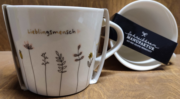 Tasse "Lieblingsmensch", weiß - gold