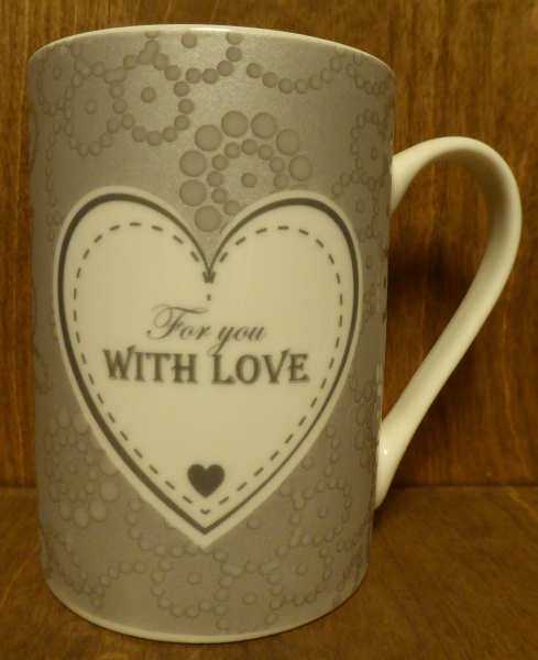 Tasse "with love", grau