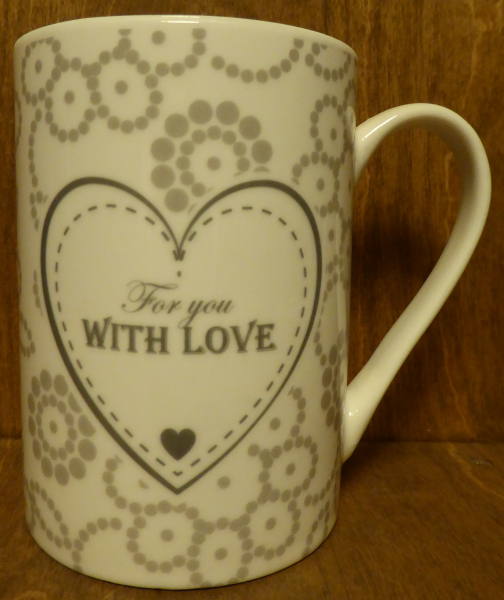 Tasse "with love", weiß