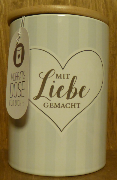 Vorratsdose "mit Liebe gemacht"